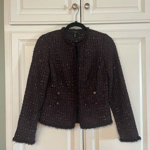 White House Black market purple and black jacket